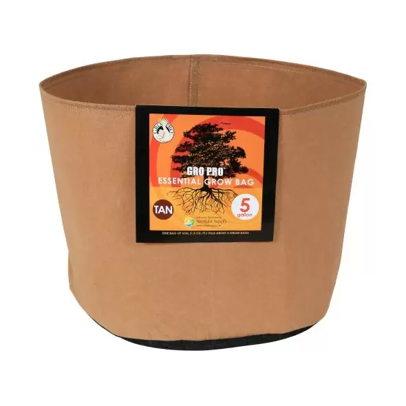 Gro Pro Essential Round Fabric Pot - Tan 5 Gallon (90/Cs)